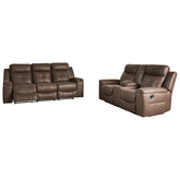 Jesolo Power Reclining Sofa and Loveseat Ash-86704U2