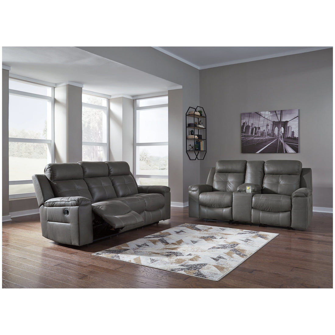 Jesolo Power Reclining Sofa and Loveseat Ash-86705U1