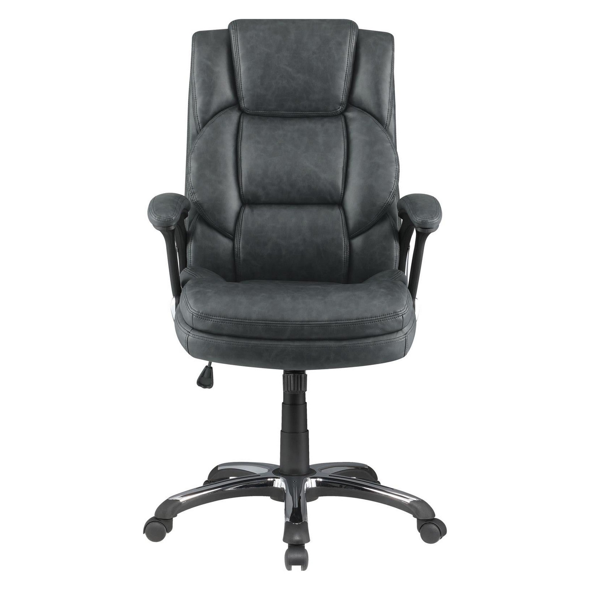 Nerris Adjustable Height Office Chair with Padded Arm Grey and Black 881183