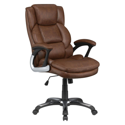 Nerris Adjustable Height Office Chair with Padded Arm Brown and Black 881184