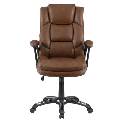 Nerris Adjustable Height Office Chair with Padded Arm Brown and Black 881184