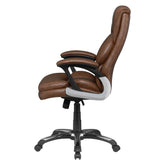 Nerris Adjustable Height Office Chair with Padded Arm Brown and Black 881184