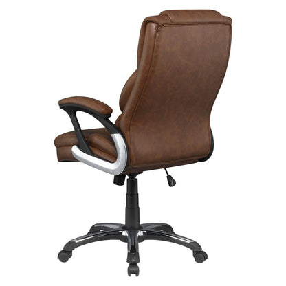 Nerris Adjustable Height Office Chair with Padded Arm Brown and Black 881184