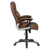 Nerris Adjustable Height Office Chair with Padded Arm Brown and Black 881184