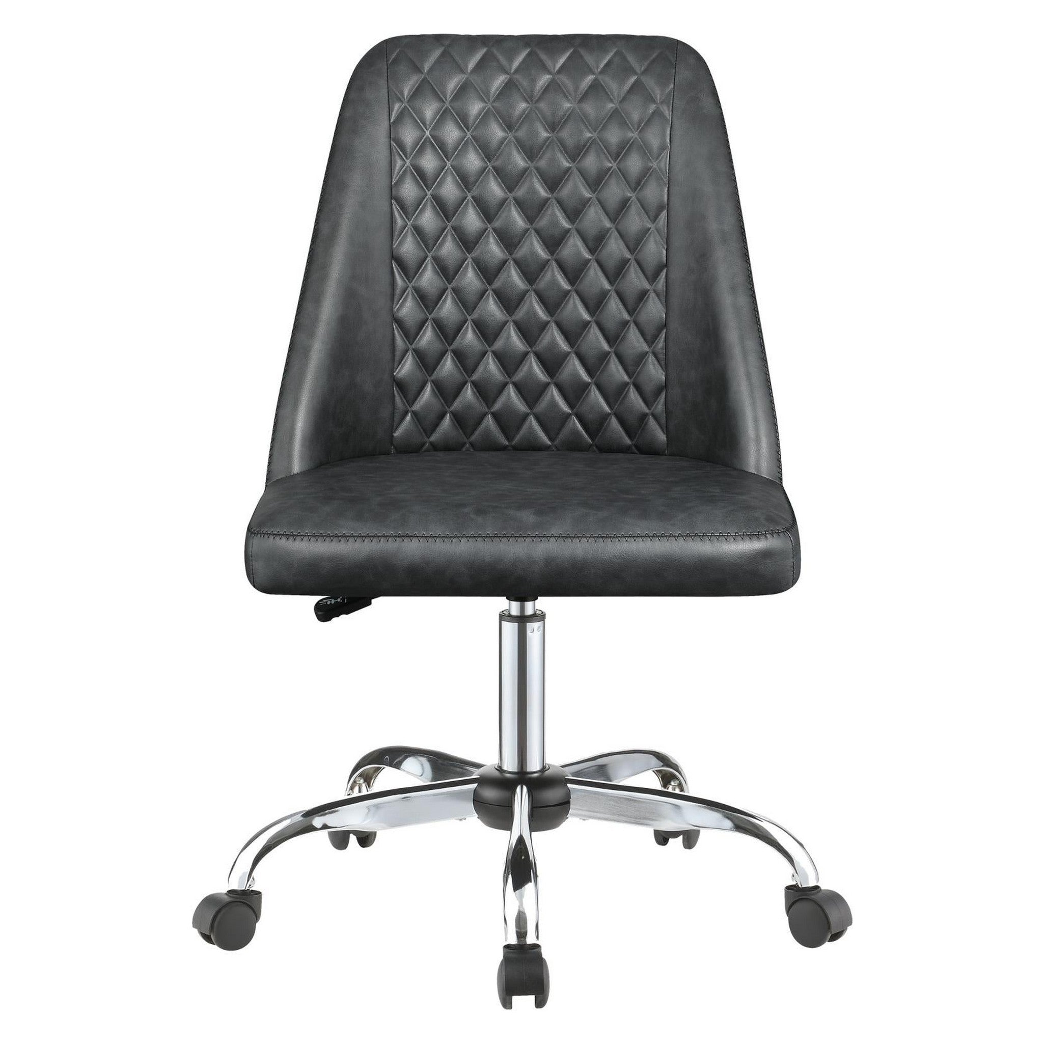 Althea Upholstered Tufted Back Office Chair Grey and Chrome 881196