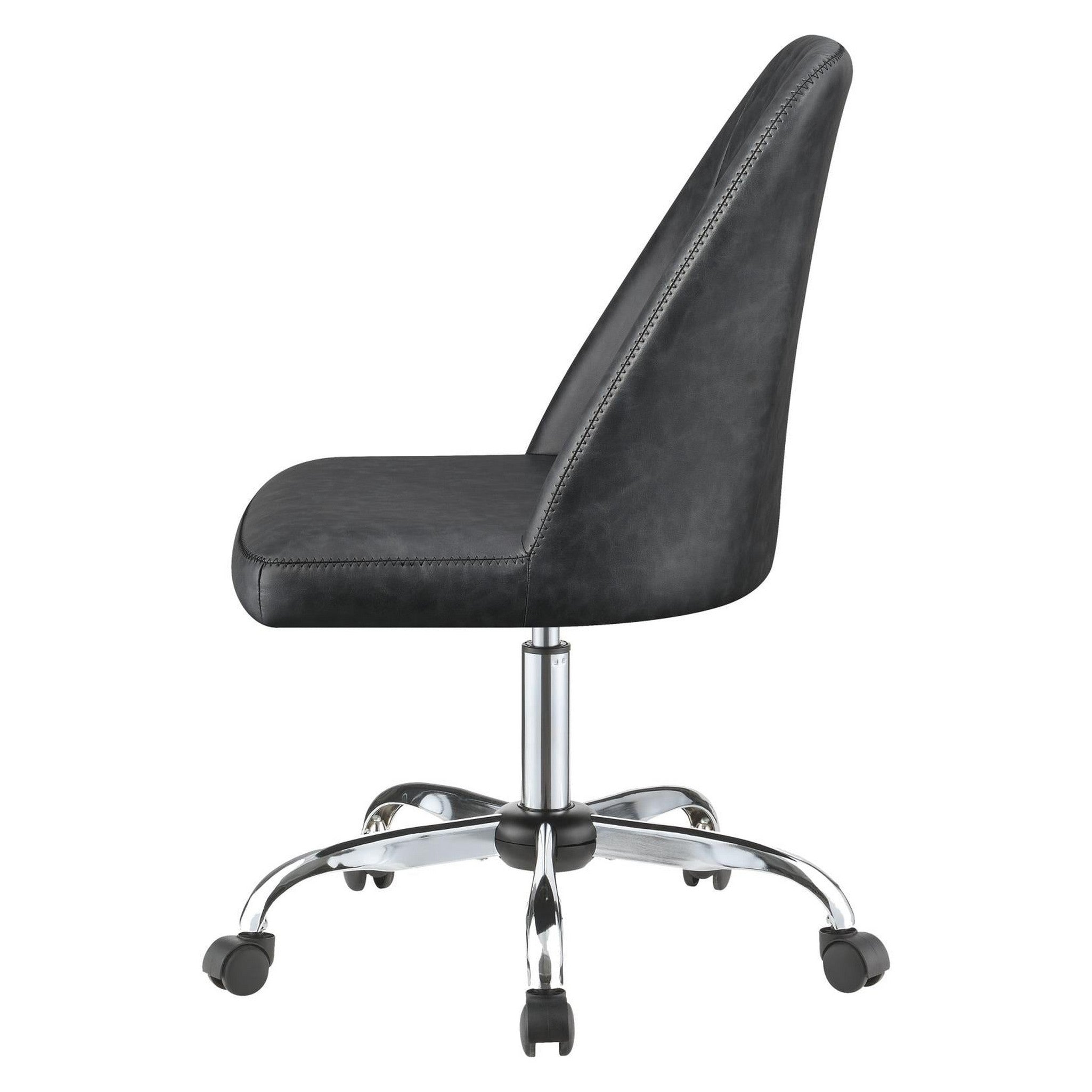 Althea Upholstered Tufted Back Office Chair Grey and Chrome 881196