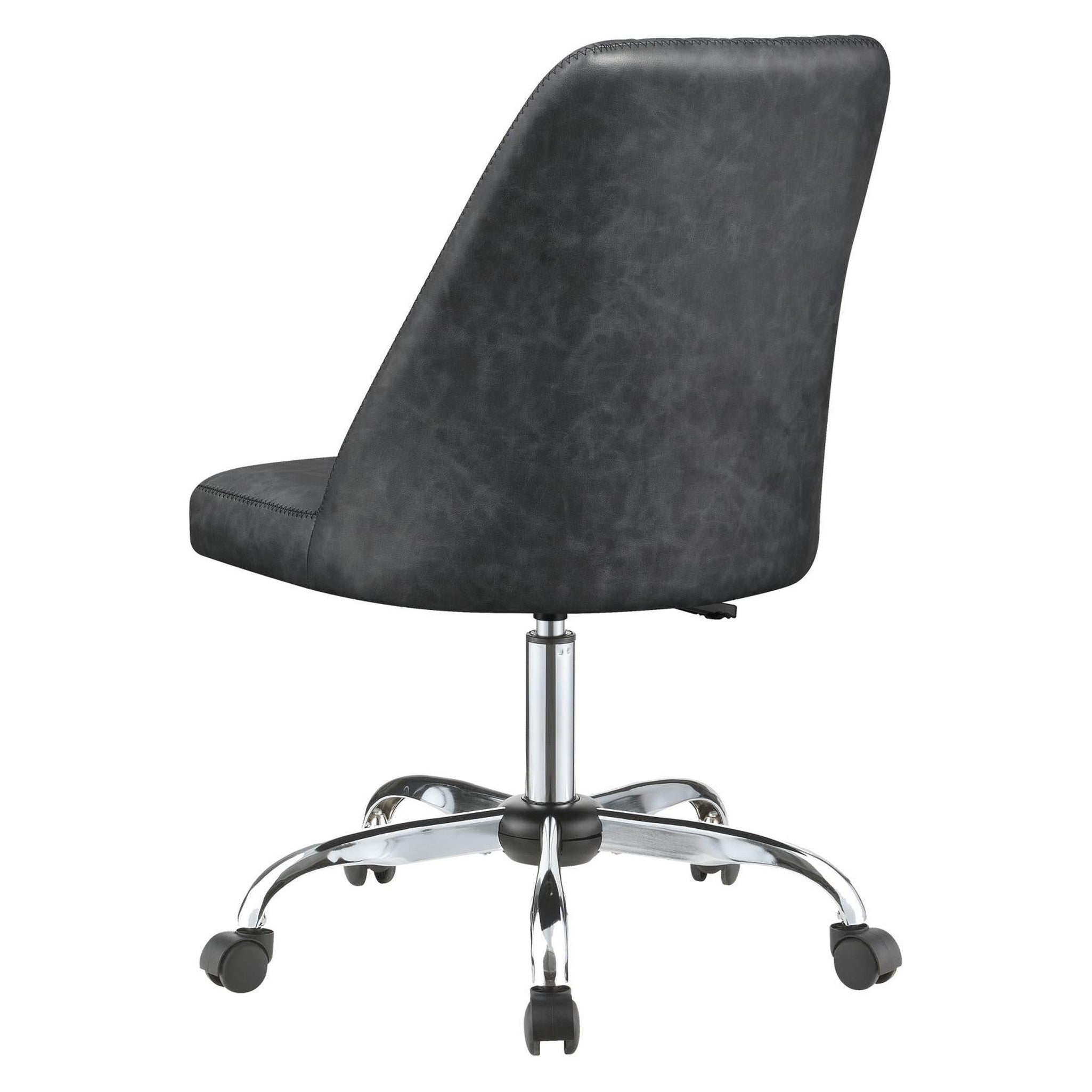 Althea Upholstered Tufted Back Office Chair Grey and Chrome 881196