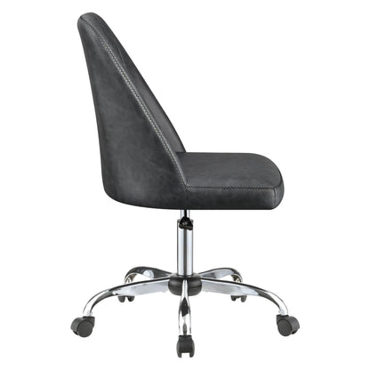 Althea Upholstered Tufted Back Office Chair Grey and Chrome 881196