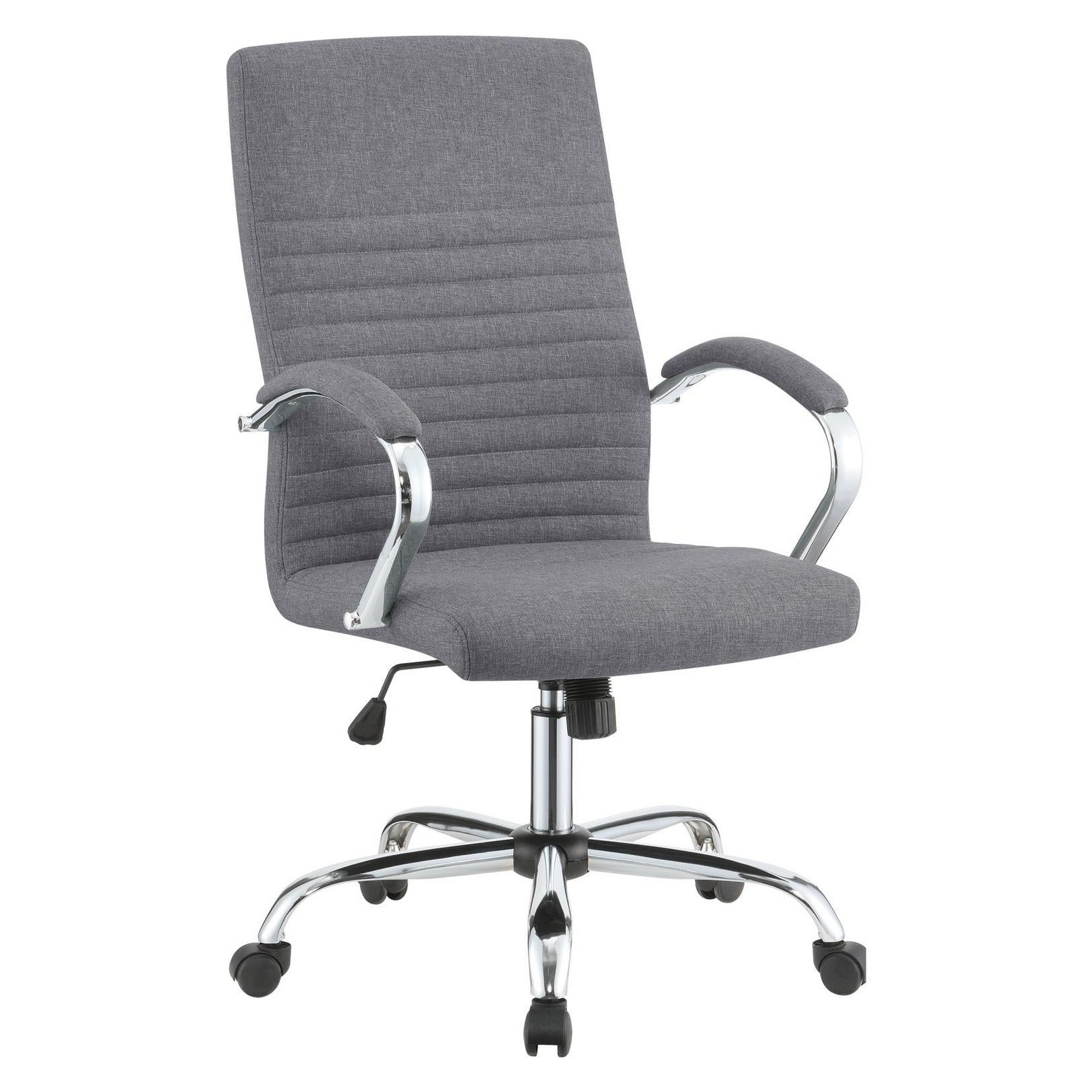 Abisko Upholstered Office Chair with Casters Grey and Chrome 881217