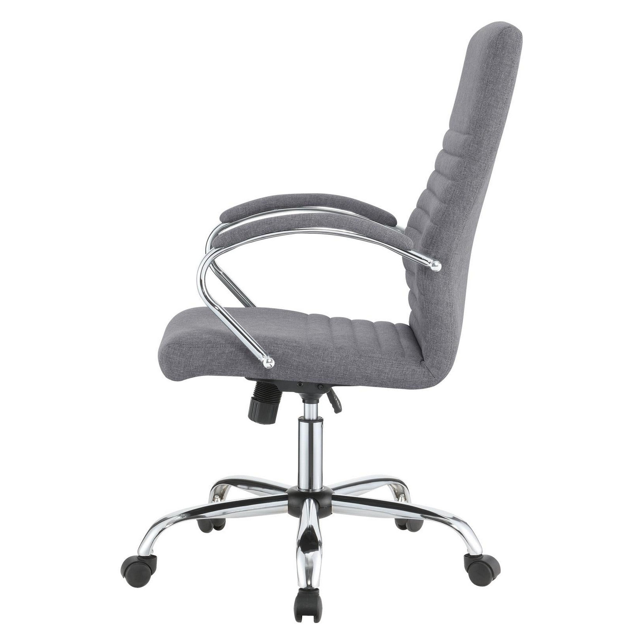 Abisko Upholstered Office Chair with Casters Grey and Chrome 881217