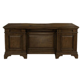 Hartshill Executive Desk with File Cabinets Burnished Oak 881281