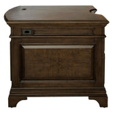 Hartshill Executive Desk with File Cabinets Burnished Oak 881281