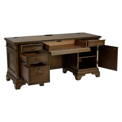 Hartshill Credenza with Power Outlet Burnished Oak 881282