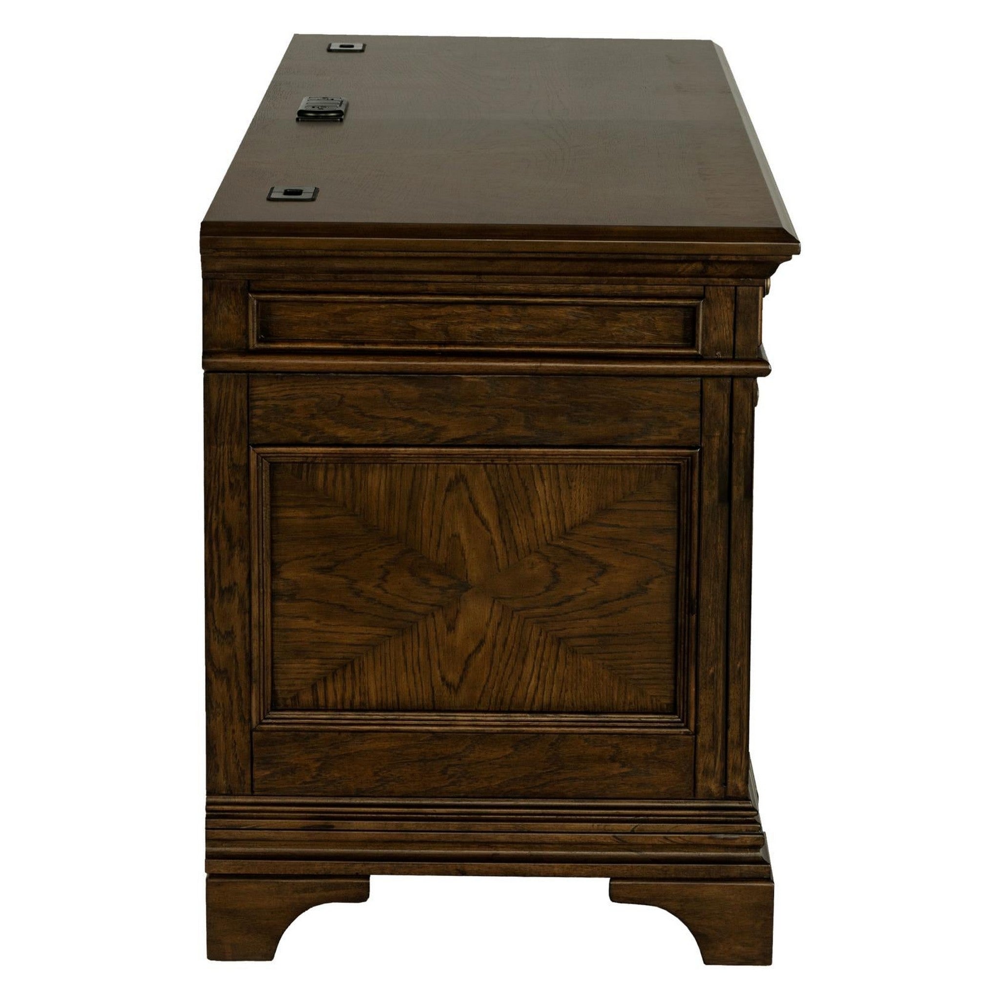 Hartshill Credenza with Power Outlet Burnished Oak 881282