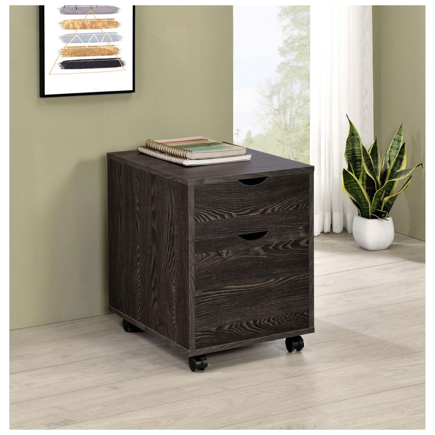 Noorvik 2-drawer Mobile File Cabinet Dark Oak 881572