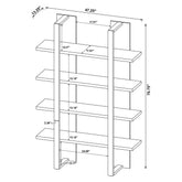 Danbrook Bookcase with 4 Full-length Shelves 882036