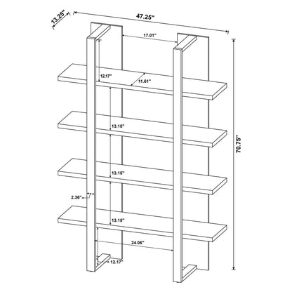 Danbrook Bookcase with 4 Full-length Shelves 882036