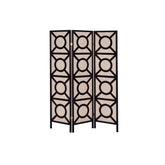 Vulcan 3-panel Geometric Folding Screen Tan and Cappuccino 900090