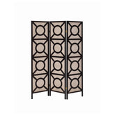 Vulcan 3-panel Geometric Folding Screen Tan and Cappuccino 900090