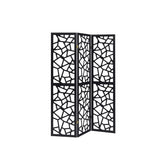 Nailan 3-panel Open Mosaic Pattern Room Divider Black 900092