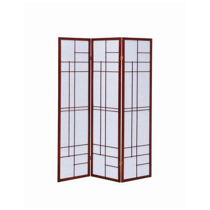 Katerina 3-panel Folding Floor Screen White and Cherry 900110