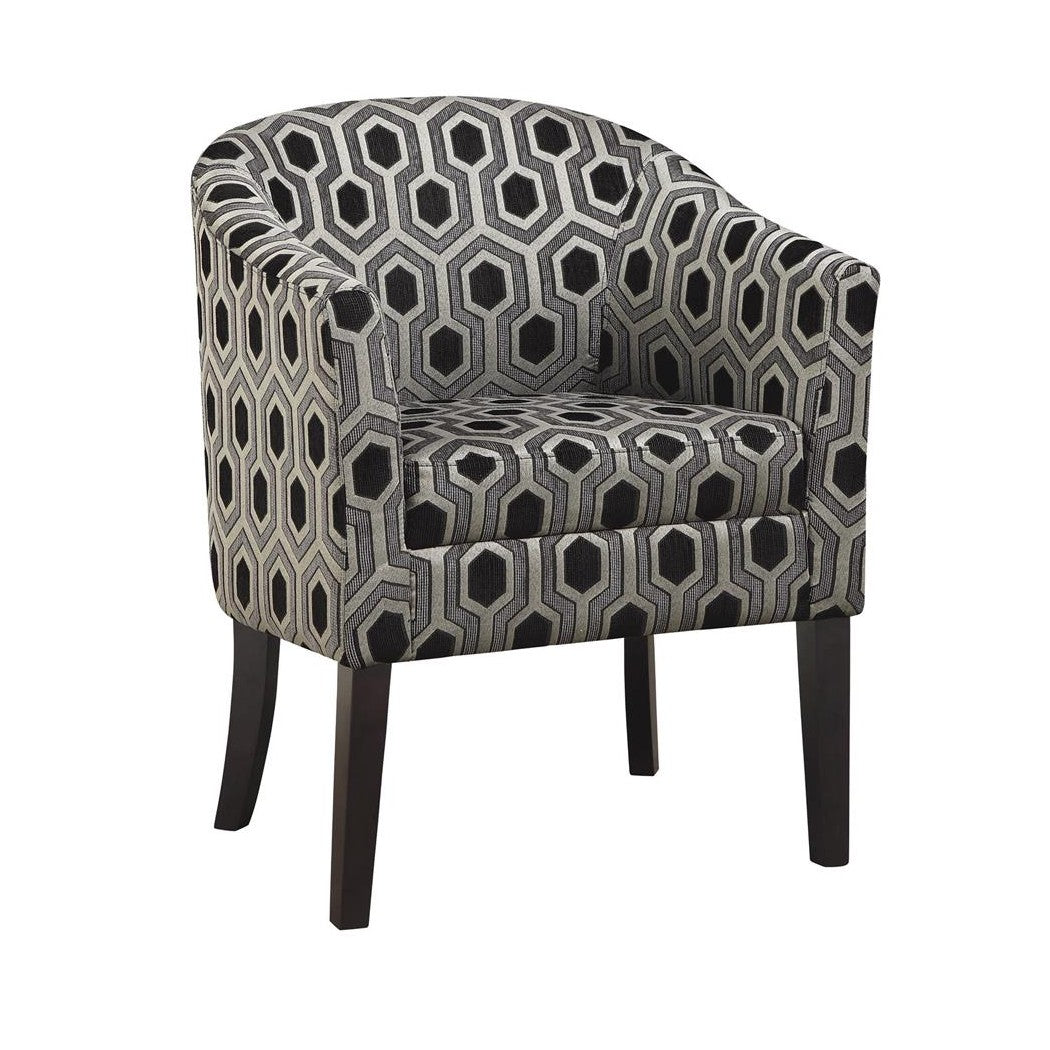 Jansen Hexagon Patterned Accent Chair Grey and Black 900435