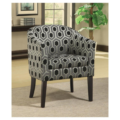 Jansen Hexagon Patterned Accent Chair Grey and Black 900435