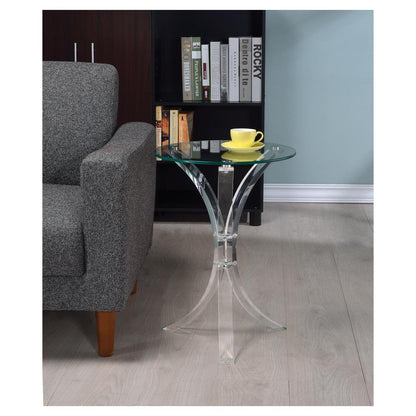 Emmett Round Accent Table Clear 900490