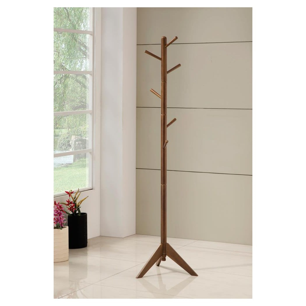 Devlin Coat Rack with 6 Hooks Walnut 900633