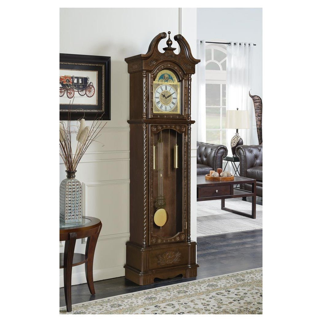 Cedric Grandfather Clock with Chime Golden Brown 900721