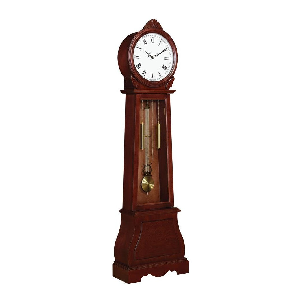 Narcissa Grandfather Clock with Chime Brown Red 900723