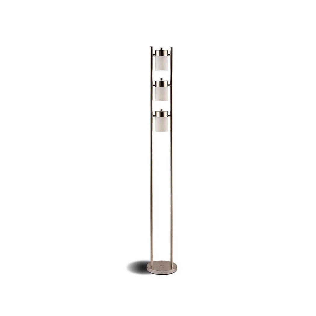 Munson Floor Lamp with 3 Swivel Lights Brushed Silver 900733