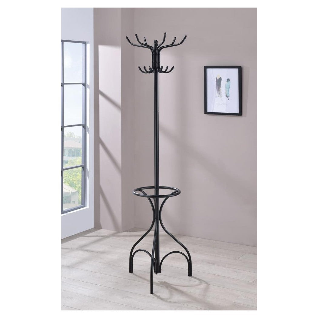 Kiefer Coat Rack with 12 Hooks Black 900821