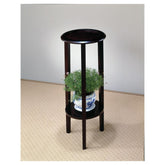 Kirk Round Accent Table with Bottom Shelf Espresso 900936