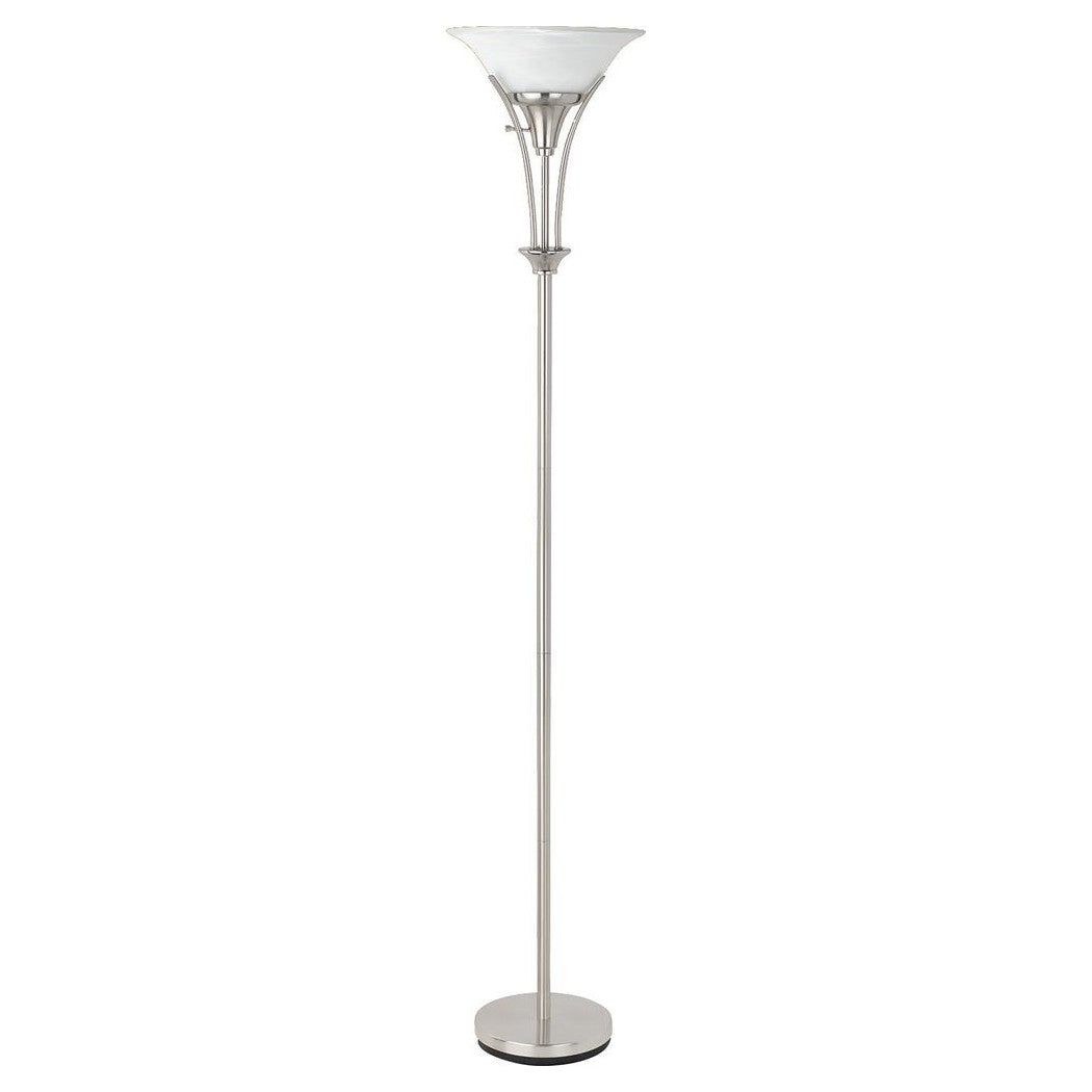 Archie Floor Lamp with Frosted Ribbed Shade Brushed Steel 901193