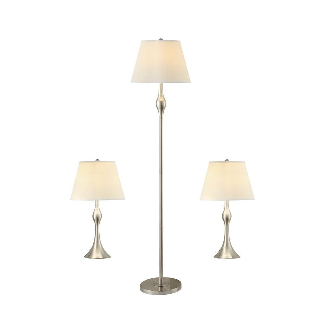 Griffin 3-piece Slender Lamp Set Brushed Nickel 901235