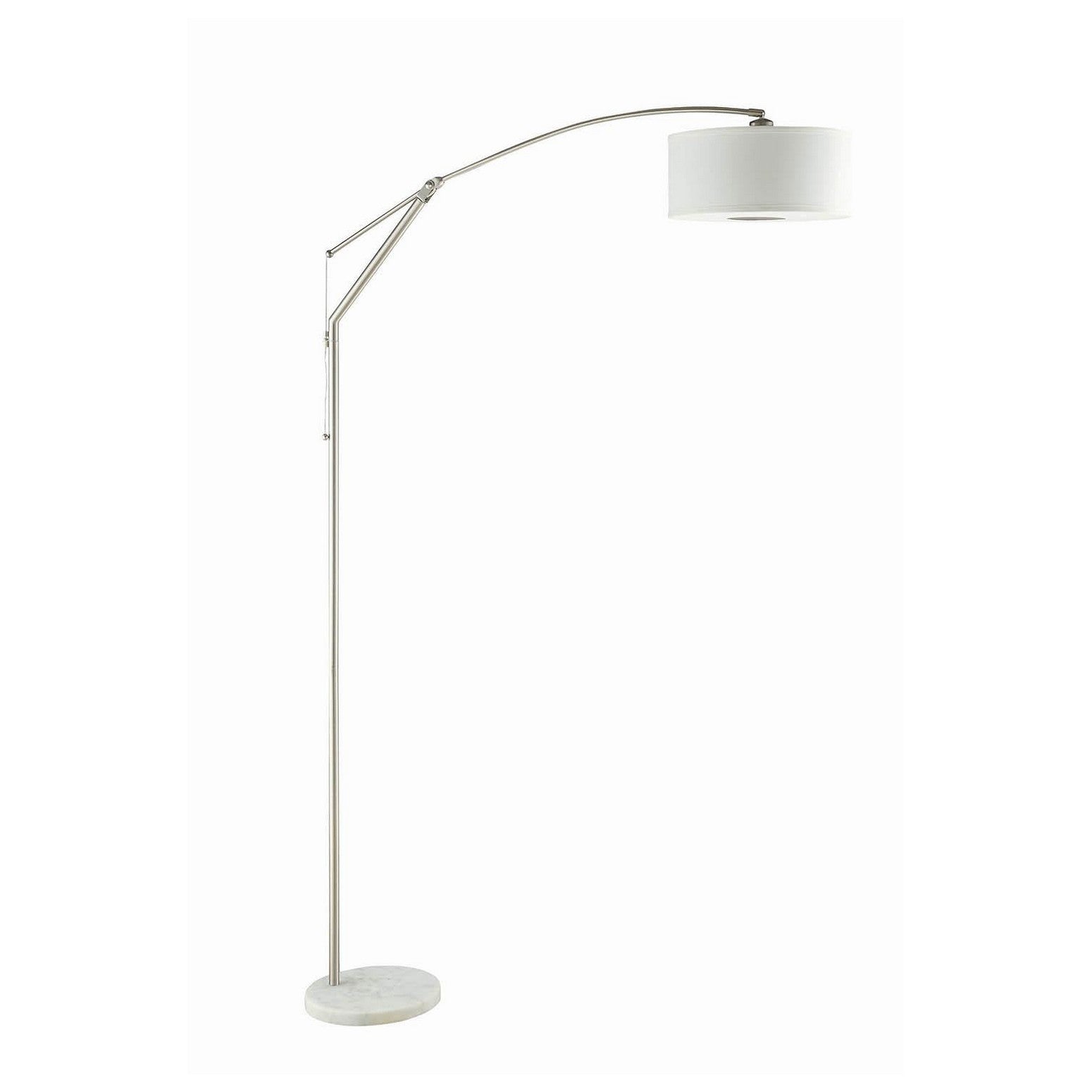 Moniz Adjustable Arched Arm Floor Lamp Chrome and White 901490