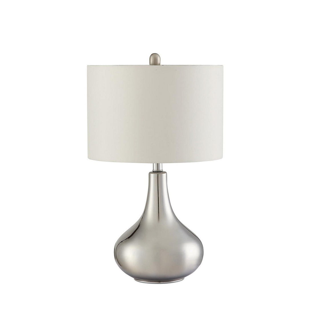 Junko Drum Shade Table Lamp Chrome and White 901525