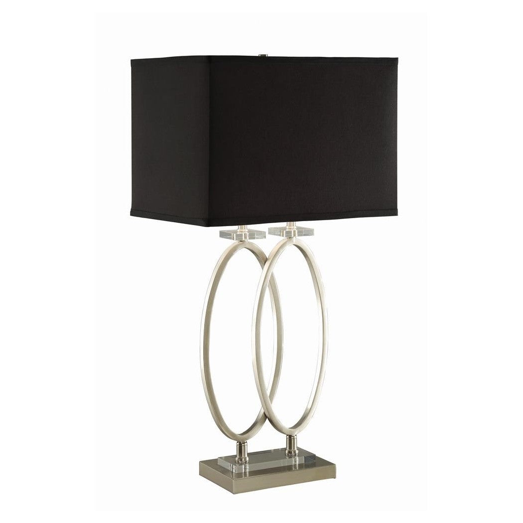 Izuku Rectangular Shade Table Lamp Black and Brushed Nickel 901662