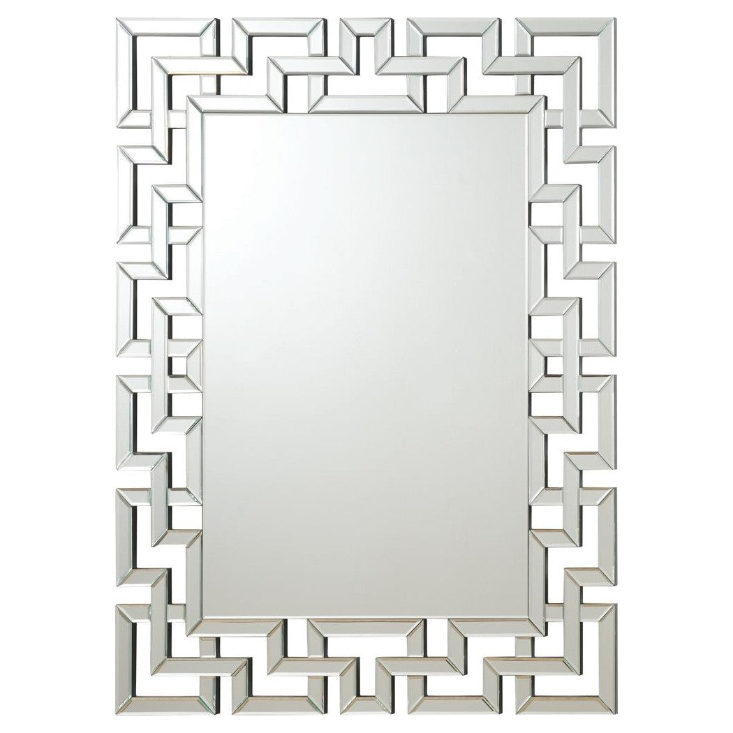 Forman Interlocking Greek Frameless Wall Mirror Silver 901786