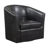 Turner Upholstery Sloped Arm Accent Swivel Chair Dark Brown 902098