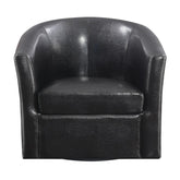 Turner Upholstery Sloped Arm Accent Swivel Chair Dark Brown 902098