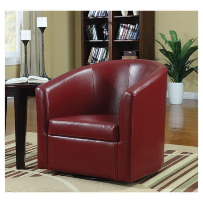 Turner Upholstery Sloped Arm Accent Swivel Chair Red 902099