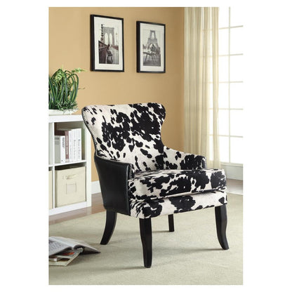 Trea Cowhide Print Accent Chair Black and White 902169