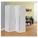 Roberto 4-panel Folding Screen White 902626