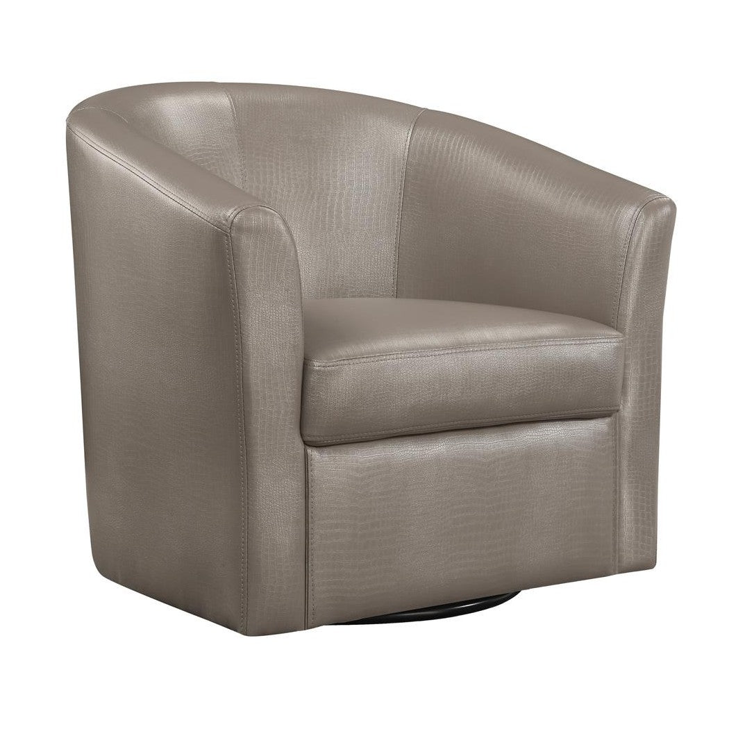 Turner Upholstery Sloped Arm Accent Swivel Chair Champagne 902726