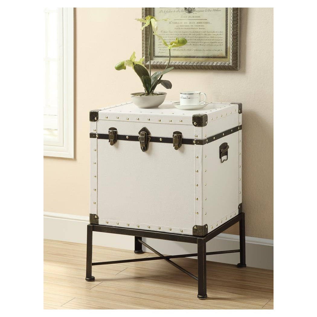 Nancy Accent Cabinet with Nailhead Trim White 902819