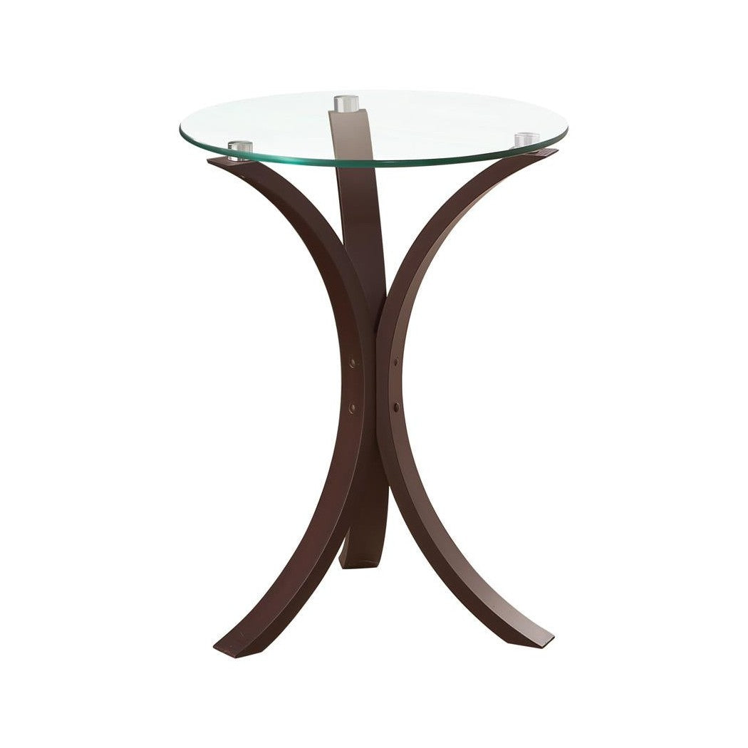 Edgar Round Accent Table Cappuccino 902867