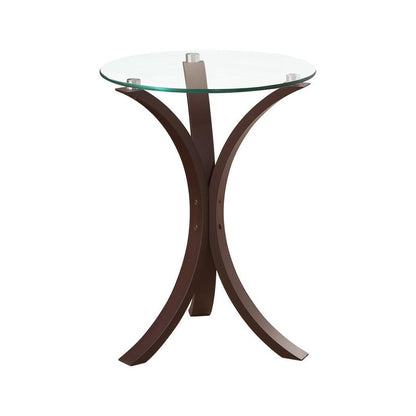 Edgar Round Accent Table Cappuccino 902867