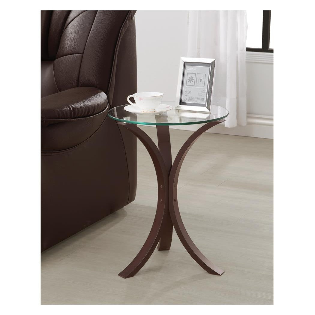 Edgar Round Accent Table Cappuccino 902867